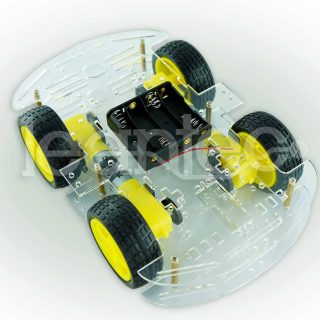 Chasis robot 4WD. Chasis robot de 4 ruedas.