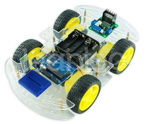 Kit robot de 4 ruedas con bluetooth.
