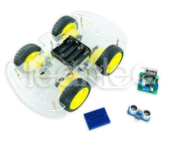 Kit chasis robot 4WD + L298N + HC-SR04 + Protoboard