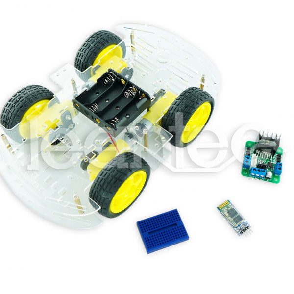 Kit chasis robot 4WD + L298N + Bluetooth + Protoboard