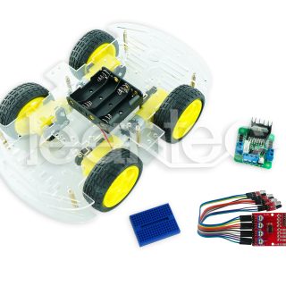 Kit chasis robot 4WD + L298N + Sendor infrarrojo + Protoboard