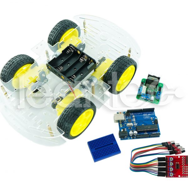 Kit robot de 4 ruedas esquiva objetos con infrarrojo