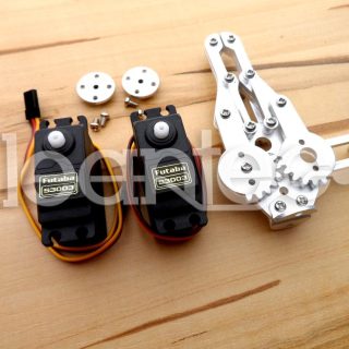 Pinza robótica de Aluminio con servos