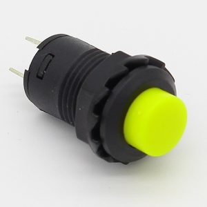 Interruptor AMARILLO redondo 12mm empotrable boton ON OFF 2 posiciones