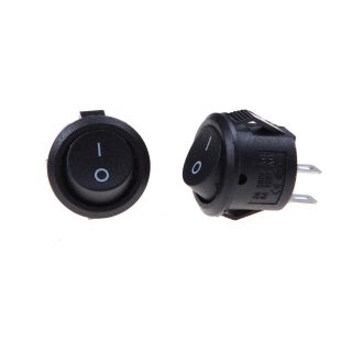 Interruptor ON OFF Redondo Negro PANEL 220v 250v 10A empotrable boton