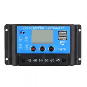 Regulador solar 20A 12V/24V con display 2 USB LCD placa caravana