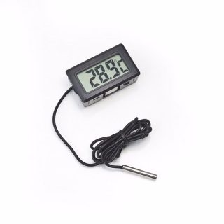 Termometro digital sonda 1m externa temperatura lcd acuario congelador Negro