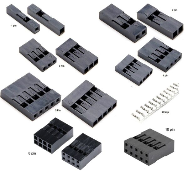 Fundas/Conectores Dupont Jumper 1-2-3-4-5-8-10 Pin a 2.54mm Arduino Robotica
