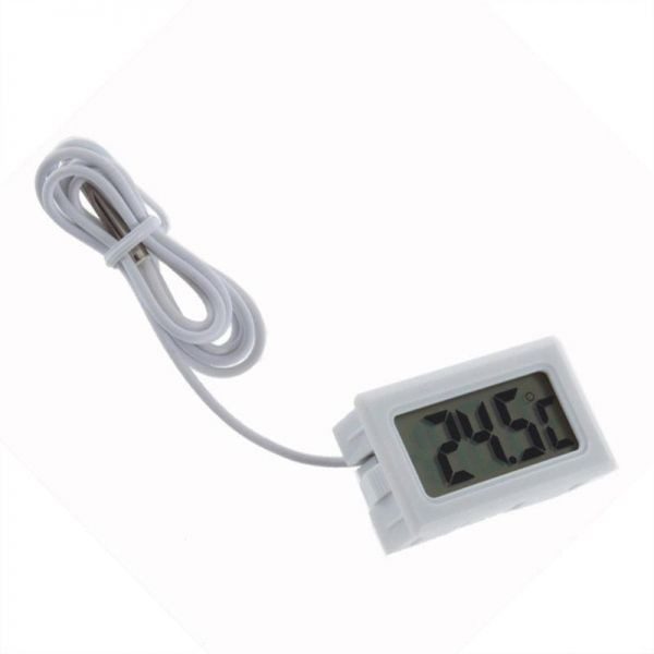 Termometro digital sonda 1m externa temperatura lcd acuario congelador Blanco