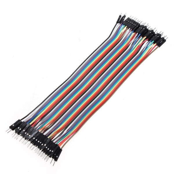 40 CABLES MACHO MACHO 10cm jumpers dupont 2,54 arduino