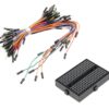 MINI BREADBOARD 170 PUNTOS NEGRO + PACK 65 CABLE JUMPER MACHO