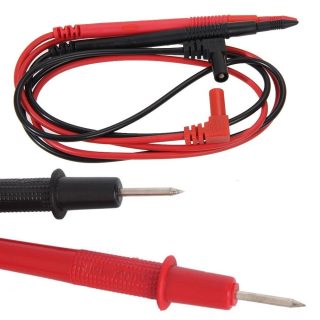 2 CABLES SONDAS PARA POLIMETRO MULTIMETRO 1M PUNTAS PINZA CONECTOR