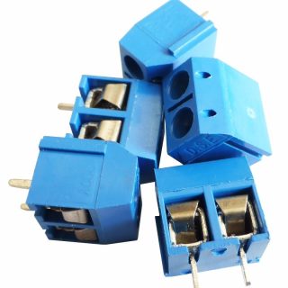 Borna Clema Conexion 2 pines 5mm Azul PCB enlazable tornillo bloque