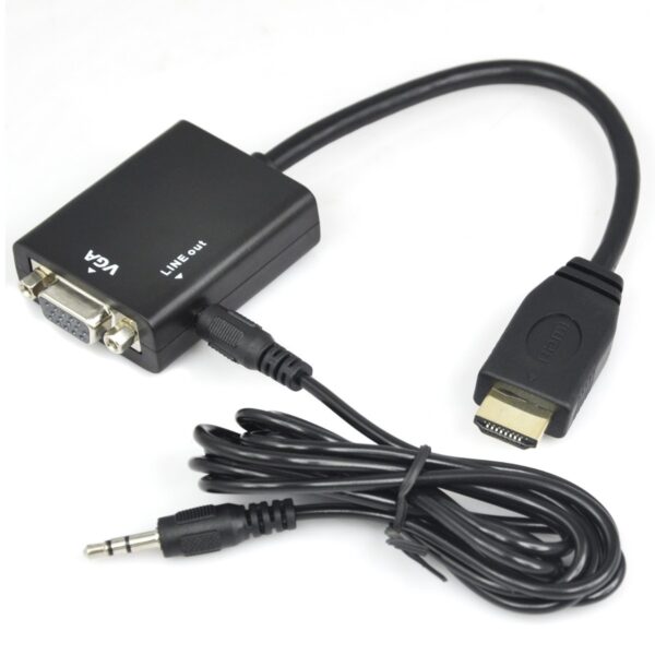 Cable Adaptador de HDMI Macho a VGA Hembra con audio 1080p