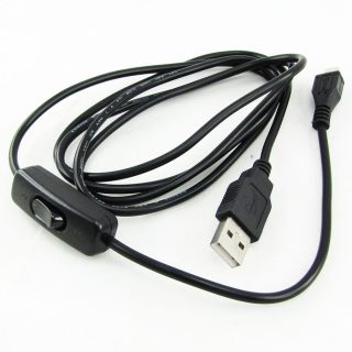 CABLE USB a MICRO USB On/Off INTERRUPTOR CARGADOR RASPBERRY PI 2 B 3