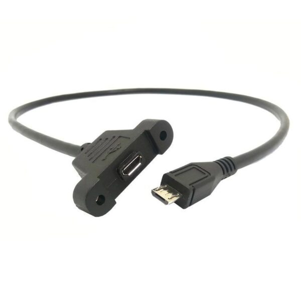 Cable alargador Micro USB 30cm macho hembra montaje panel extensor