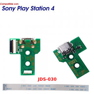 JDS-030 CONECTOR CARGA MANDO PLAY STATION 4 PLACA CORRIENTE MICRO USB PS4 + FLEX 12 pines