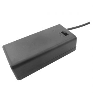 PORTAPILAS PILA 9V 6LR61 6F22 CON INTERRUPTOR Y TAPA DC JACK P032