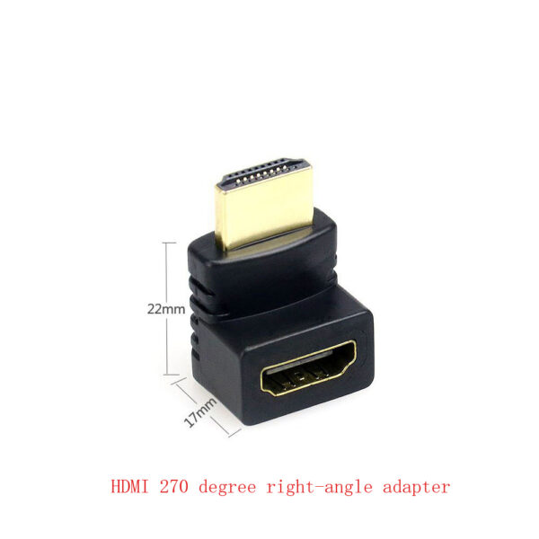 HDMI Angulo Recto Adaptador Macho A Hembra 270 Grados Dorado para PS3 PS4 Xbox