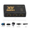 Conmutador HDMI 4K Switch 3 Puertos Selector de Splitter Hub IR Remoto Negro