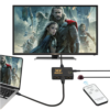 Conmutador HDMI 4K Switch 3 Puertos Selector de Splitter Hub IR Remoto Negro