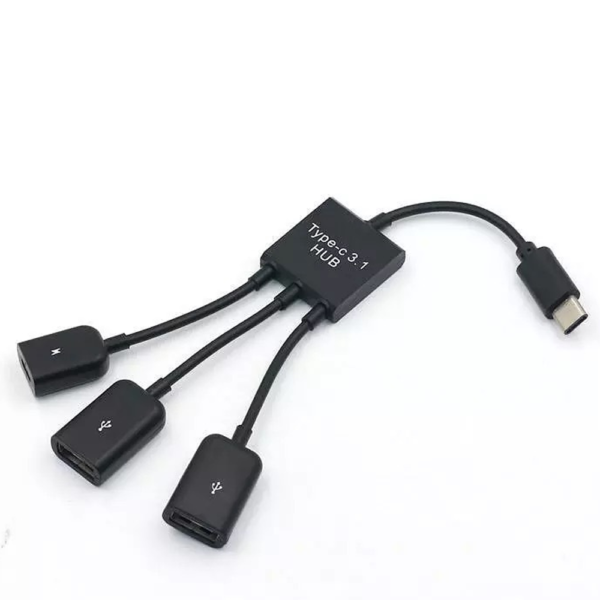 Cable Adaptador USB-C Tipo C Host HUB a 2 USB Hembra para Smartphone Tablet Android
