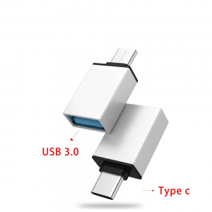 Adaptador USB 3.0 Hembra a Tipo C USB 3.1 Macho OTG PLATA