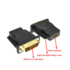 ADAPTADOR CONVERSOR HDMI HEMBRA A DVI (24 + 1) MACHO