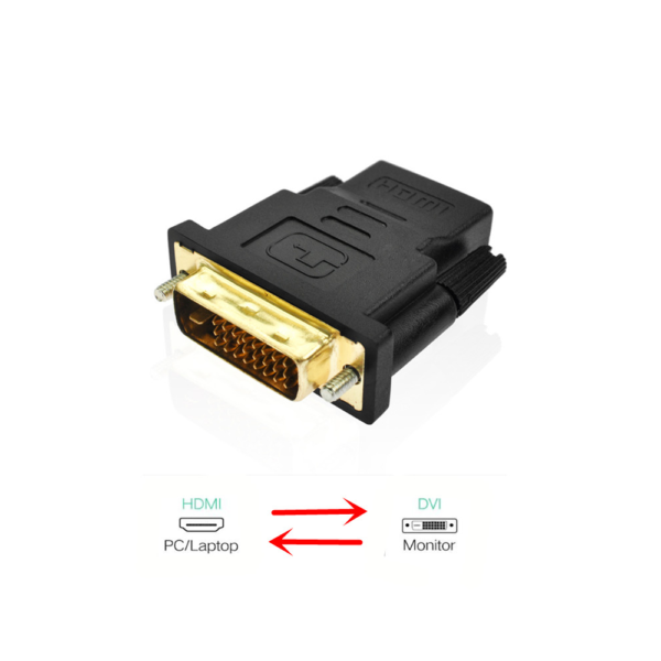 ADAPTADOR CONVERSOR HDMI HEMBRA A DVI (24 + 1) MACHO