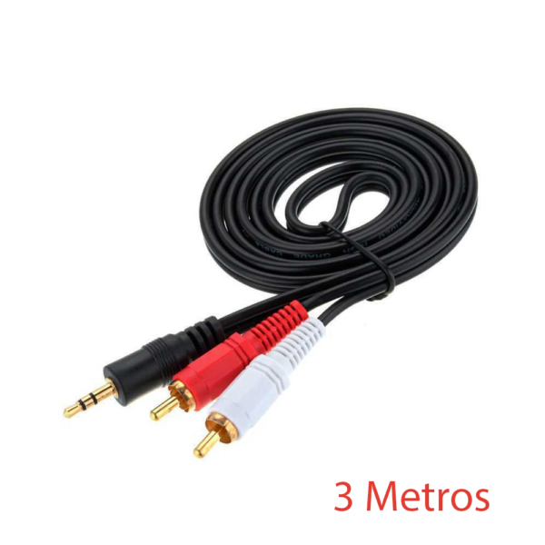 Cable Audio Estereo Mini Jack 3.5mm macho a 2 RCA macho 3 Metros MiniJack 2RCA