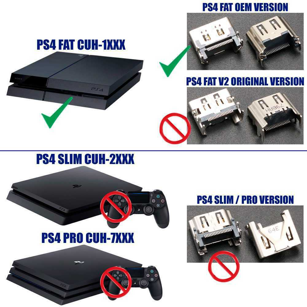V2 Puerto HDMI para PS4 Sony Playstation 4 Fat 