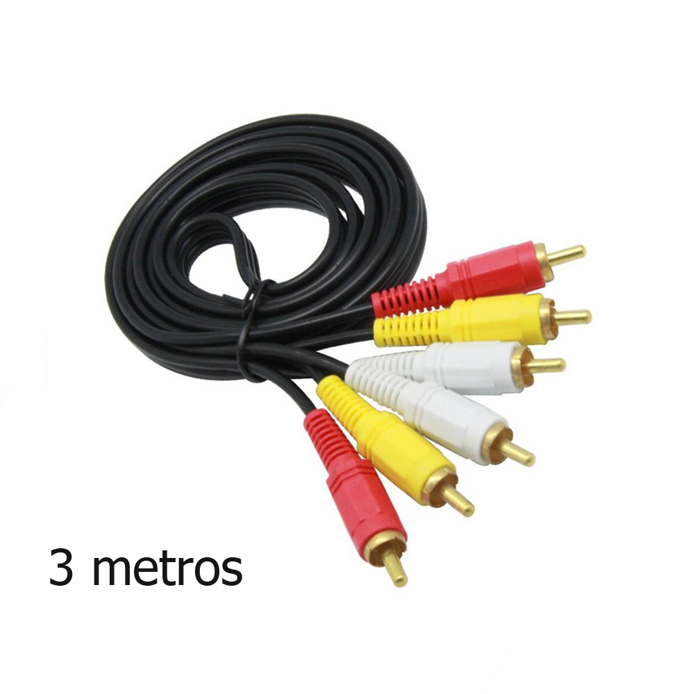 Cable RCA a RCA 3x3 5 Metros Macho Cable Audio y Video
