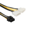 Cable de Alimentacion Tarjeta Gráfica 8 Pines (6+2) PCI Express PCIe a Doble Molex 18cm