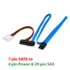 SFF-8482 7 Pin SATA Serial a SAS 29 Pines & cable de alimentacion de 4 pines molex 70cm