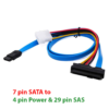 SFF-8482 7 Pin SATA Serial a SAS 29 Pines & cable de alimentacion de 4 pines molex 70cm