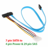 SFF-8482 7 Pin SATA Serial a SAS 29 Pines & cable de alimentacion de 4 pines molex 70cm