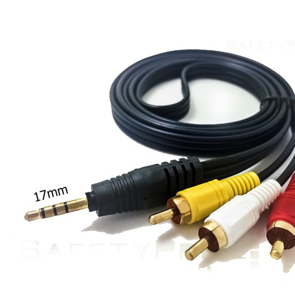 CABLE 3X RCA A JACK LARGO (17mm)  3.5MM AUDIO VIDEO