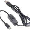 Cable de carga USB tipo C  1 m con interruptor de encendido / apagado para teléfono móvil Raspberry Pi 4 5V 3A