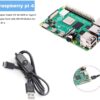 Cable de carga USB tipo C  1 m con interruptor de encendido / apagado para teléfono móvil Raspberry Pi 4 5V 3A