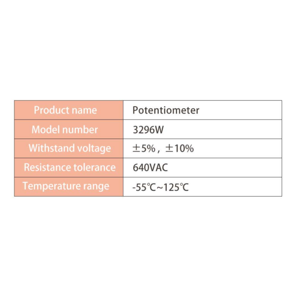 1x Potenciometro Multivuelta 1K ohm 3296-W 0,5w resistencia variable PCB