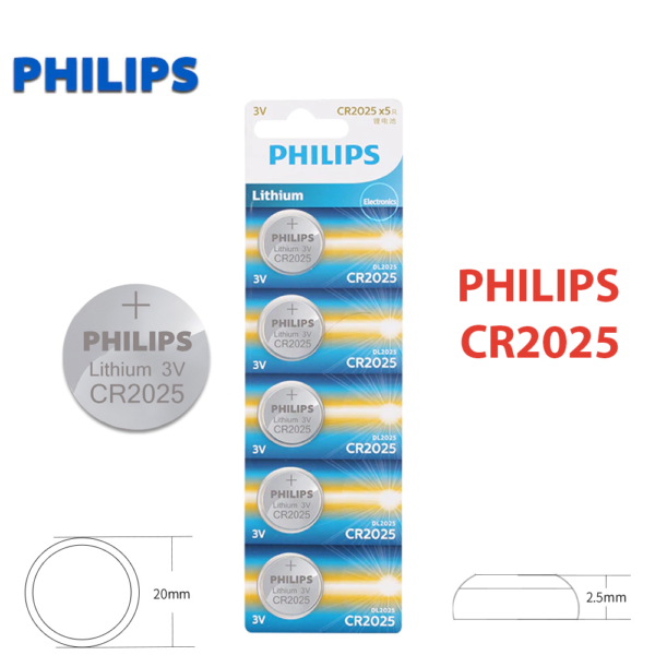 2x Pila de boton PHILIPS bateria original Litio CR2025 3V