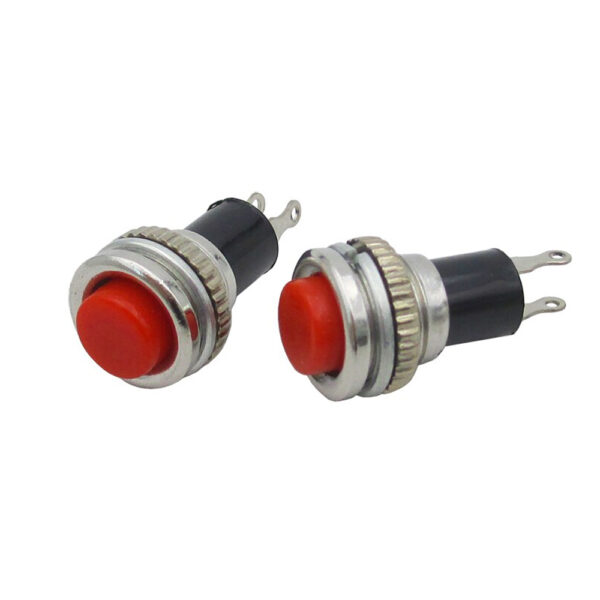 2x PULSADOR ROJO DS-316 empotrable momentaneo OFF ON 12.8 mm