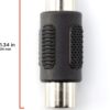 2x Acoplador RCA Hembra a Hembra Video Audio