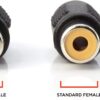 2x Acoplador RCA Hembra a Hembra Video Audio
