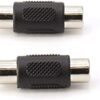 2x Acoplador RCA Hembra a Hembra Video Audio