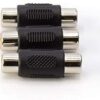 2x Acoplador RCA Hembra a Hembra Video Audio