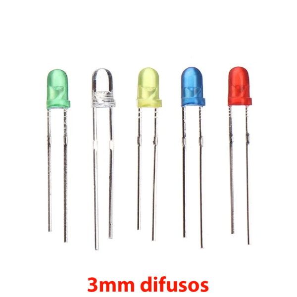 100x LED 3MM DIFUSO 5 COLORES