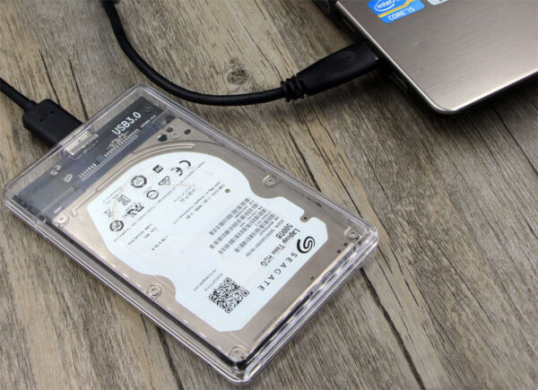 Caja Carcasa de disco duro usb 3.0 SSD HDD SATA 2.5" TRANSPARENTE