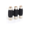 Triple 3x RCA Acoplador Hembra a Hembra Video Audio