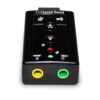 Adaptador Tarjeta de Sonido Externa USB 2.0 7.1 con Panel Volumen Ajustable y 4 Botones Negra